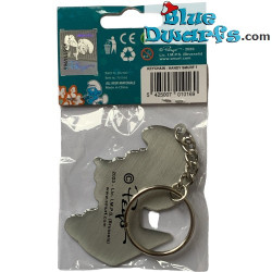Bricoleur Schtroumpf avec un triangle - porte-clés en métal - Les schtroumpfs - 6cm