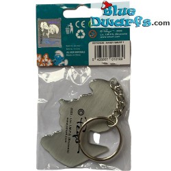 Handy smurf with triangle - The smurfs - metal keyring - 6cm