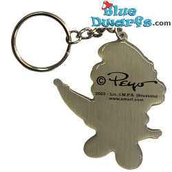 Pitufitormenta con arco - llavero de metal  - Los Pitufos - 6cm