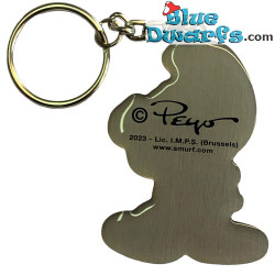 Potige smurf - Smurfen sleutelhanger metaal - 6cm