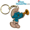 Trompetter Smurf - Smurfen sleutelhanger metaal - 6cm