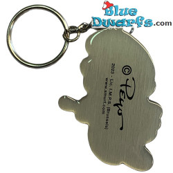 Pitufo bromista Riendo - llavero de metal  - Los Pitufos - 6cm