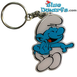 Farceur Schtroumpf riant - porte-clés en métal - Les schtroumpfs - 6cm