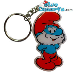 Papa Schlumpf mit den Händen auf dem Rücken - Die Schlumpfe - Schlüsselanhänger aus Metall - 6 cm