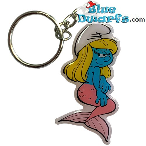 Pisces/ Mermaid Smurfette - Zodiac - The smurfs - metal keyring - 6cm