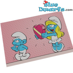 Imán- Te amo / I love you - Pitufina con corazón -  Los Pitufos - The Smurfs - 8x5cm