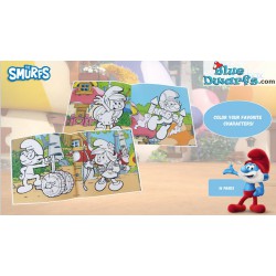 Activity book - The Smurfs - Coloring book / Stickers / Pop up book with 11 carton figurines