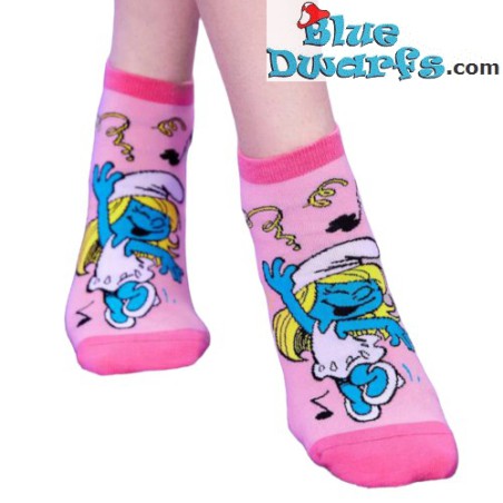 1 pair woman smurf socks - Dancing smurfette - one size