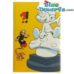 Smurfen magneet Smurf - Gargamel en Azrael en Het witte Smurfenbeeld - smurfenwinkel Brussel - The Smurfs - 8x5cm