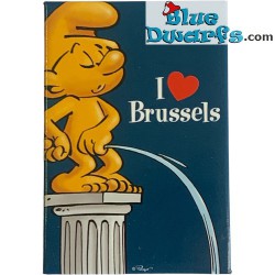 Imán- Los Pitufos - I Love Brussels - The Smurfs - 8x5cm