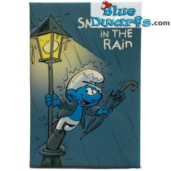 Puffo magnete - Smurfin in the rain - The smurfs - 8x5cm