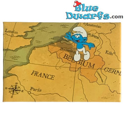 Schtroumpf aimant - Les schtroumpfs - carte belge / Passe de bonnes vacances -  The Smurfs - 8x5cm