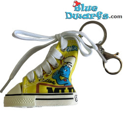 Potige smurf - Mini Smurfen schoen Sleutelhanger - Active Man - Geel - Canvas - 7,5 cm