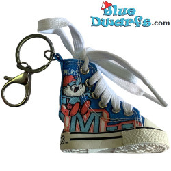 Papa smurf cheering - Smurf Shoe Keychain - Blue - Canvas - 7.5cm