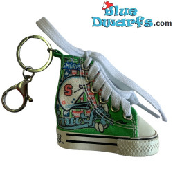 Set completo - mini scarpe di tela -12 Portachiavi in metallo - I Puffi - 7,5 cm