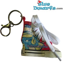 Complete set - 12 canvas shoes / Metall Keyrings - The Smurfs - 6 cm