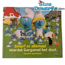 Promo Smurfs 2008 Albert Heijn Supermarket - Paperwork - Smurfen Spaarkaart - 15x13cm
