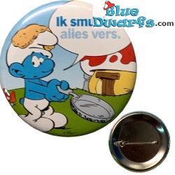 Smurfen button - Ik smurf alles vers - Albert Heijn Supermarkt 2008 - 5,5cm