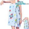 Peignoir de bain - Dames - Les schtroumfps - Schtroumpfette et grand schtroumpf - polyester