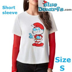 Smurf T-shirt ladies - Papa smurf as Santa - Size S