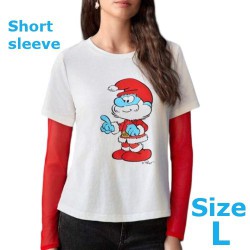 Smurf T-shirt ladies - Papa smurf as Santa - Size L
