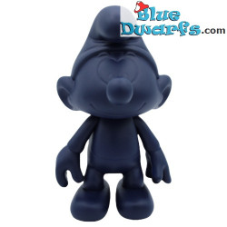 Puffo blu navy scuro 20 cm – Figura Global Smurfday in vinile – con testa e braccia mobili
