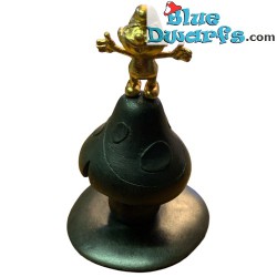 Golden Papa smurf Smurf on mushroom - Statue - Zédibulle éditions - 4,5x5x7cm