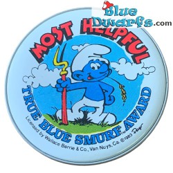 Badge schtroumpfs - Most Helpful - Farmer smurf - Smurf-Berry Crunch badge - True Blue Smurf award - 5cm