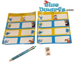 Smurf booklabel stickers and kit - 16 schoolstickers  - Quick - 2021
