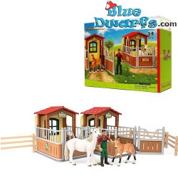 Schleich Horses: Farmworld Horse stall with horses - 72116