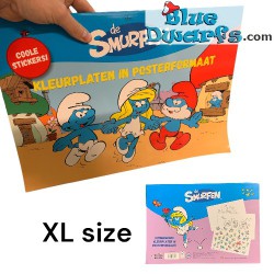 Libro de colorear XL - con pegatinas - Los Pitufos Super Color  - 41x29cm