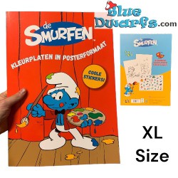 XL Libro da colorare Puffi - con adesivi - 41x29cm