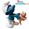 20067: Schlumpf mit Schwein  - Schleich - 5,5cm
