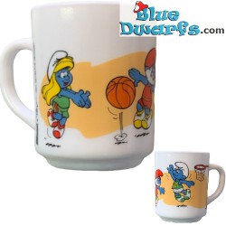 Vintage Smurf mug - Basketball smurfs - Ceramic - +/-7x9cm