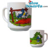 Vintage Smurf mug - High jumper - Ceramic - +/-7x9cm