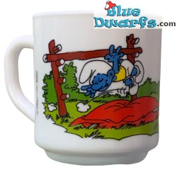 Vintage Smurf mug - High jumper - Ceramic - +/-7x9cm
