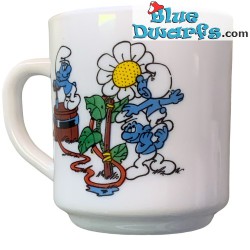 Vintage Smurf mug - Smurflings and water from the flower - Ceramic - +/-7x9cm