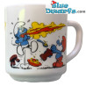 Retro Smurfenmok - Duiker smurf in kookpot - De smurfen familie - Keramiek