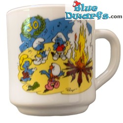 Vintage Smurf mug - A stack of Smurfs Ceramic - +/-7x9cm