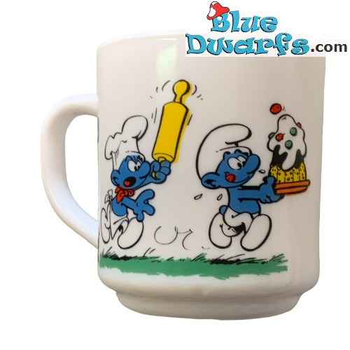 Los Pitufos - Taza - retro - Cerámica - +/-7x9cm