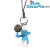 Plastic smurfen hanger: Brilsmurf (+/- 2,5 cm)