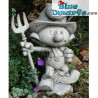 Farmi Schlumpf mit Rechen - Standbild / Gartenfigur - Steinguss - 42x35x24  cm / 13 kilo