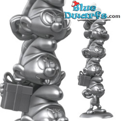 Colonne de Schtroumpfs XXL - Argent - Résine Figurine - Plastoy - 37cm