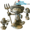 Puffo contadino con rastrello - Statua da giardino in ghisa - 42x35x24  cm / 13 kilo