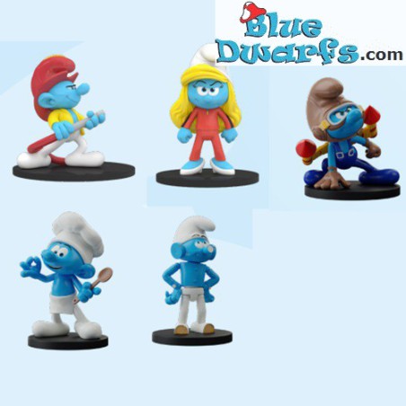 Les Schtroumpfs Complet -  Blue Resin 2024  - 5 Figurines les schtroumpfs - 11 cm