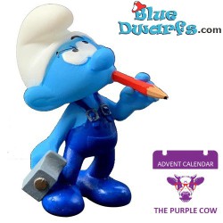 Knutsel Smurf - Smurfen Speelfiguurtje - The Purple Cow - 6cm