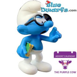 Brilsmurf - Smurfen Speelfiguurtje - The Purple Cow - 6cm
