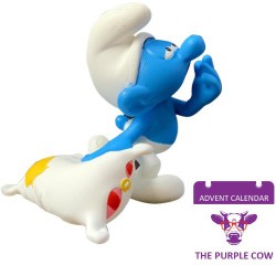 Brilsmurf - Smurfen Speelfiguurtje - The Purple Cow - 6cm