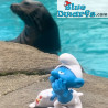 Lazy Smurf with pillow - Plastic Figurine - The Purple Cow - 6cm