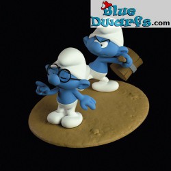 Fariboles - Brainy and smurf with mallet - Resin Smurf figurines - 2024